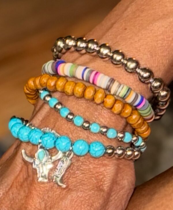 Western Turquoise Beaded Multi Layer Bracelet Set